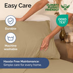 Extra Deep Pocket Queen Sheets - 4 Piece Breathable & Cooling Bed Sheets - Hotel Luxury Bed Sheet Set - Soft, Wrinkle Free & Comfy - Easily Fits Extra Deep Mattresses - Deep Pocket Beige Sheets Set