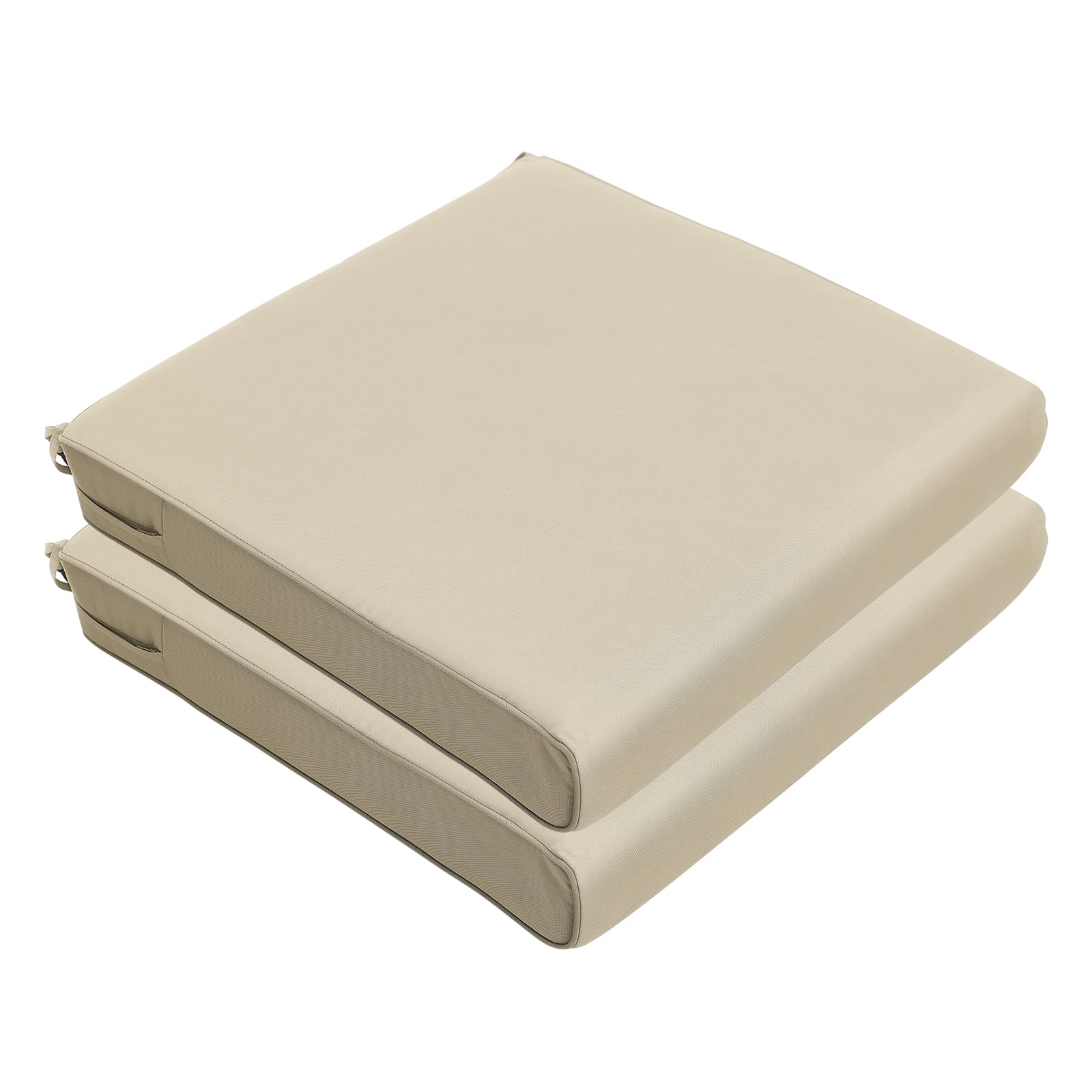 Bps 21X21 Inch Outdoor Deep Seat Cushions - Water Resistant With Adjustable Straps & Handles For Patio, Deck, Or Garden, Khaki,