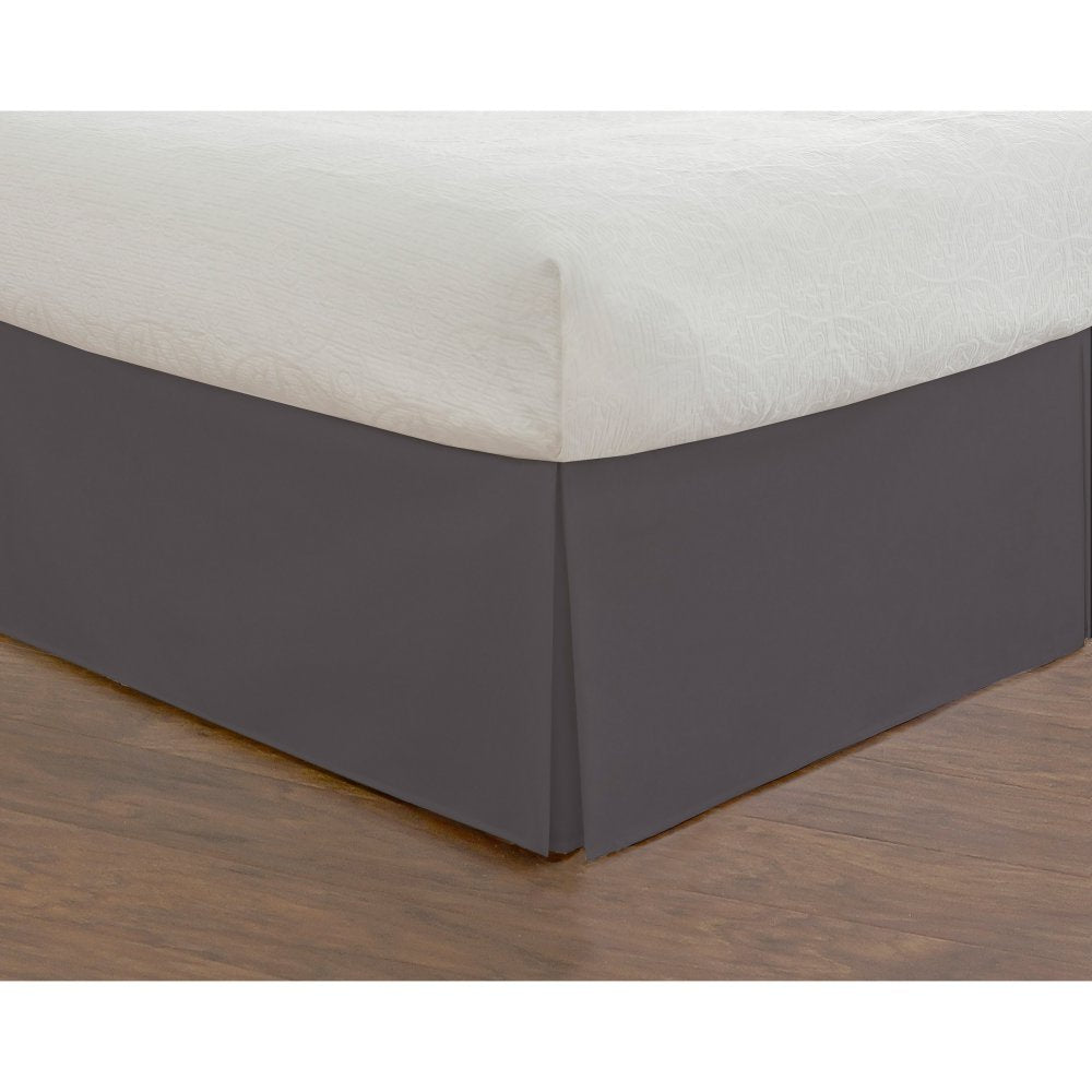 Today'S Home Home Classic Tailored Bed Skirt Dust Ruffle, Cotton Blend Design, 14' Drop Length, Twin, Grey Toh24914Grey01