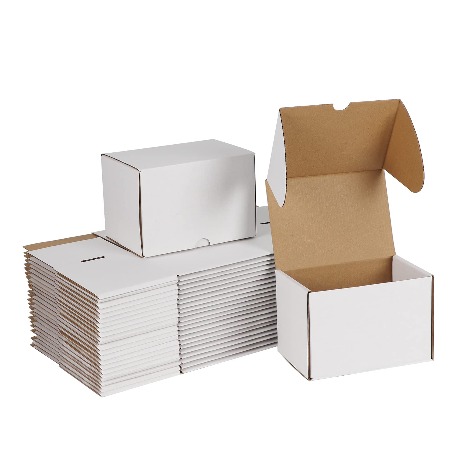 Zbeivan 6X4X4 White Shipping Boxes Set Of 25, Corrugated Cardboard Mailer Boxes For Packaging Small Business Mailing Gifts
