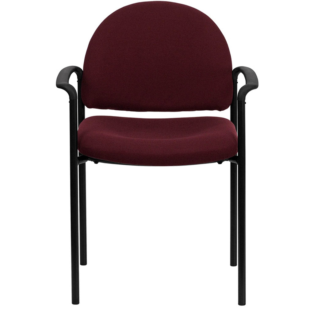 Flash Furniture Tiffany Comfort Burgundy Fabric Stackable Steel Side Reception Chair With Arms