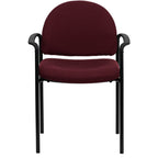 Flash Furniture Tiffany Comfort Burgundy Fabric Stackable Steel Side Reception Chair With Arms