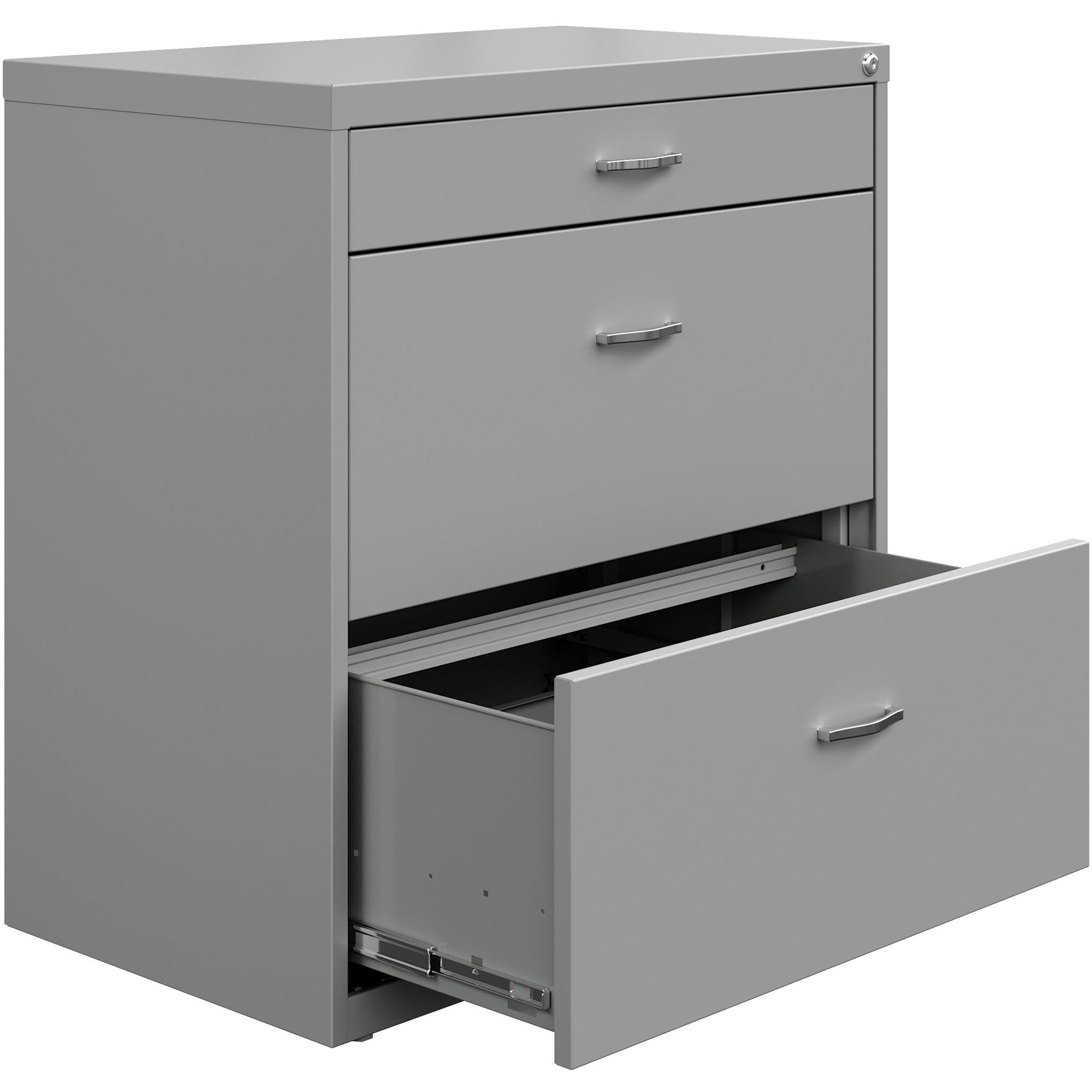 Lorell NuSparc Pencil Drawer Lateral File, Silver
