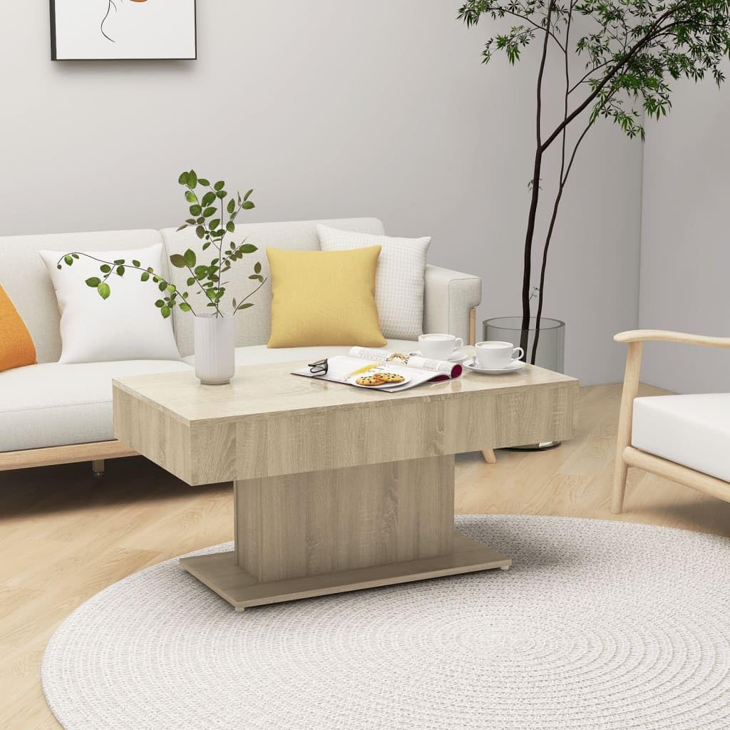 vidaXL Coffee Table Home Living Room Office Furniture Accent Couch Center Side End Sofa Coffee Table Desk Sonoma Oak Engineered Wood