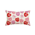 Avoin Colorlife Valentine'S Day Pink Candy Heart Throw Pillow Cover, 12 X 20 Inch Anniversary Wedding Cushion Case Decoration Fo