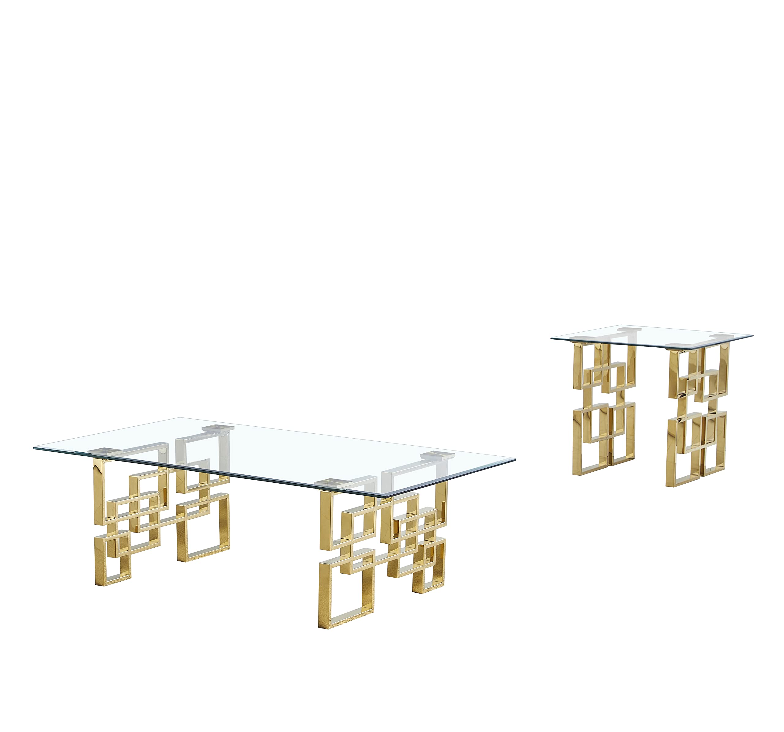 Best Quality Furniture CT236-7 Coffee Table Set, Gold