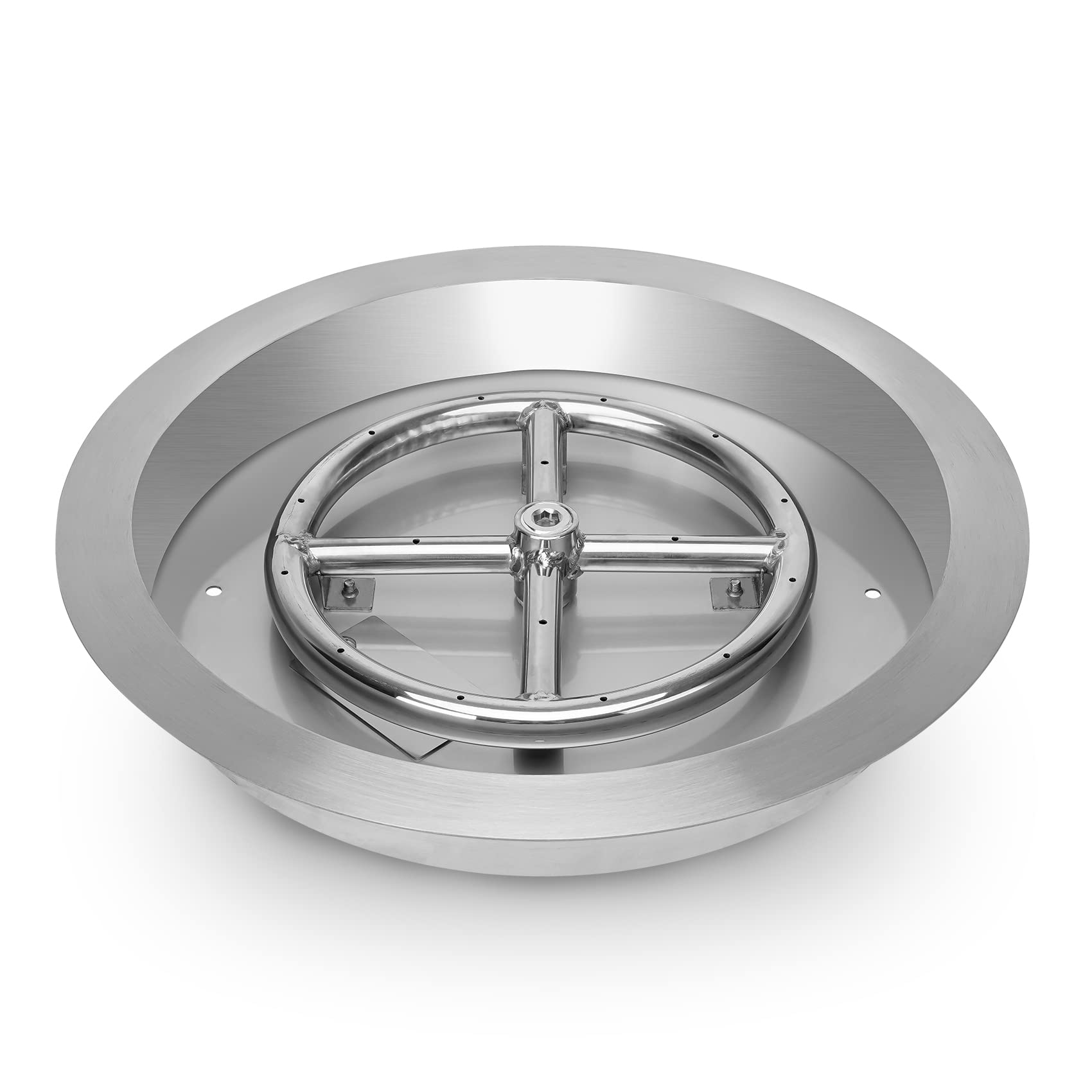 Stanbroil Stainless Steel Round Drop-In Fire Pit Burner Ring And Pan, Propane & Natural Gas Fire Pit Insert, 13-Inch
