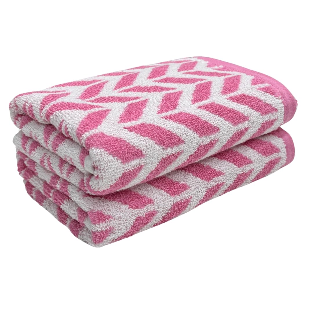 STAMIO Cotton 490 GSM Jacquard Hand Towel Set of 2, 40 X 60 cm for Men, Women, Home Use, Gym, Wash Basin. Sports, Workout | Soft