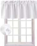 Hiasan Valance Curtains For Kitchen Rod Pocket Room Darkening Window Curtain Valance, 42 X 12 Inches Length, Greyish White, 1 Panel