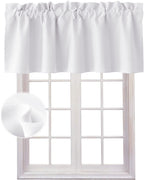 Hiasan Valance Curtains For Kitchen Rod Pocket Room Darkening Window Curtain Valance, 42 X 18 Inches Length, Greyish White, 1 Panel