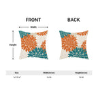 Cxmeifly Fall Burnt Orange Outdoor Pillow Covers 16X16 Inch Set Of 2 Aqua Teal White Dahlia Floral Decor Throw Pillows Modern Ge