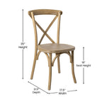 Flash Furniture Advantage Medium Natural With White Grain X-Back Chair