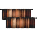 Emvency 2 Pack Valances Window Treatments, Orange Copper Vintage Stripe Blackout Drapes Adjustable Curtain Valances for Windows 