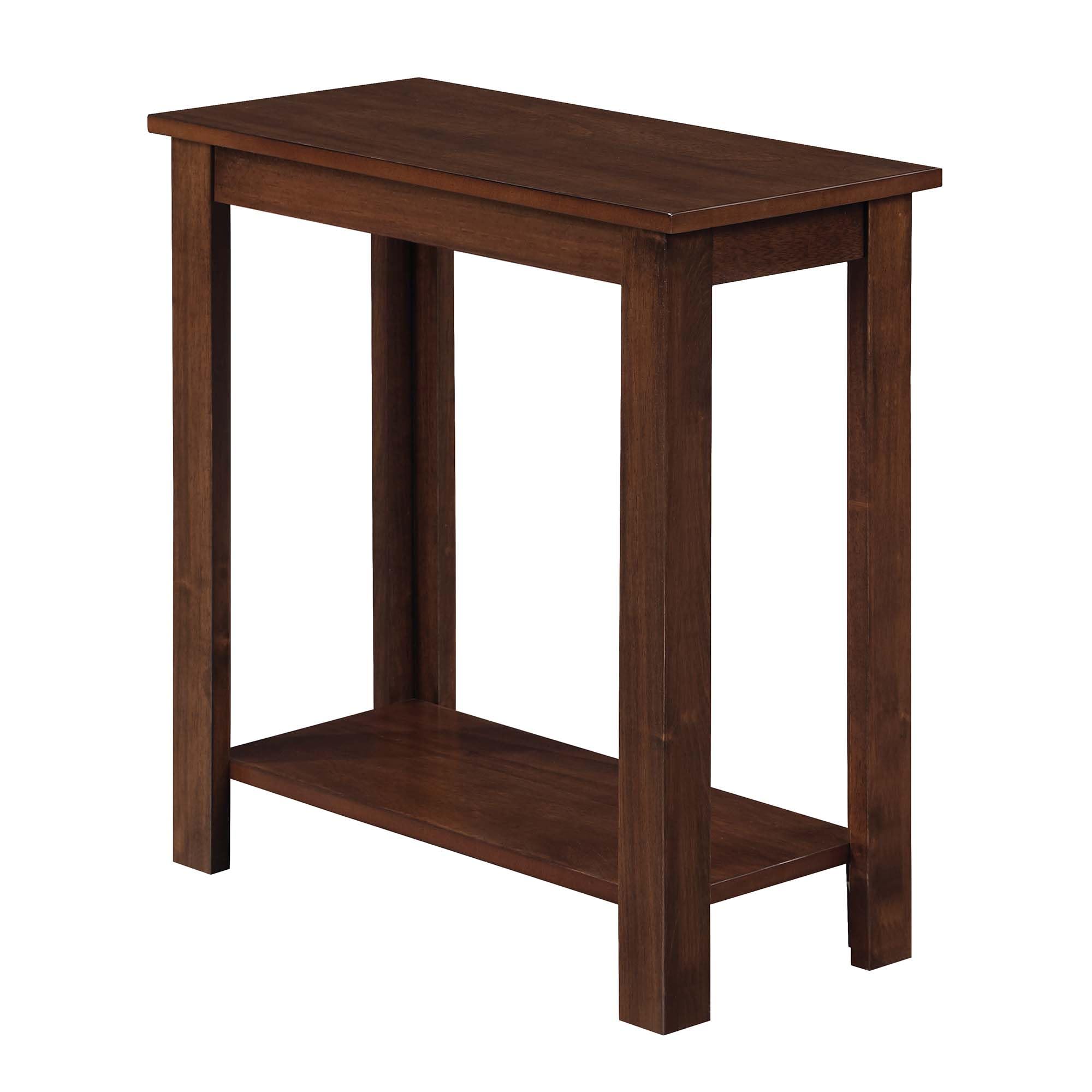Convenience Concepts Designs2Go Baja Chairside End 23.75 Modern Living Room Storage Shelf, Transitional Bedside Table, Espresso