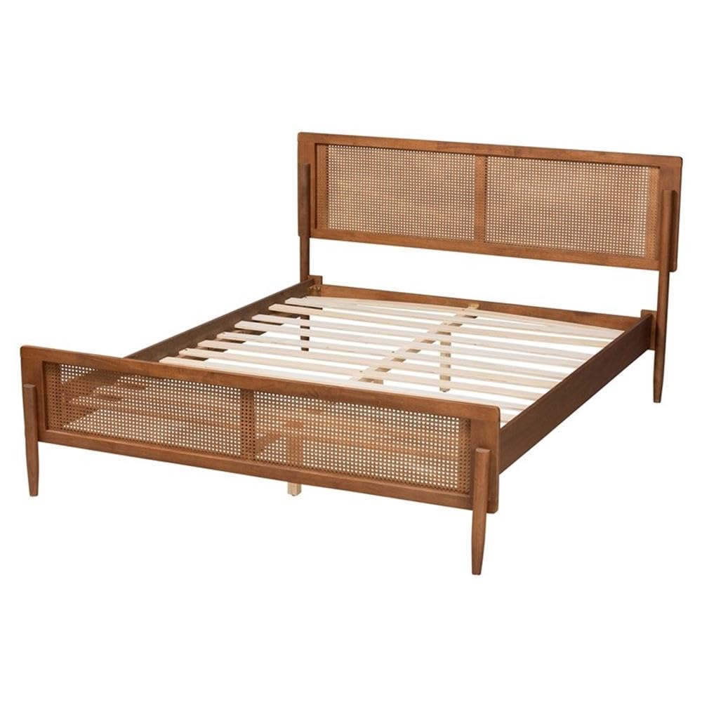 Baxton Studio Gardwin Platform Bed, Queen, Ash Walnut/Light Brown (235-12777-HiT)