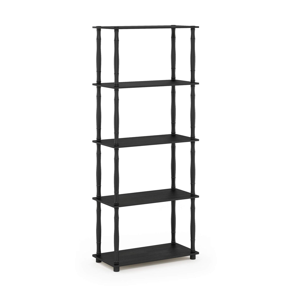 Furinno Turn-N-Tube 5-Tier Multipurpose Shelf / Display Rack / Storage Shelf / Bookshelf, Classic Tubes, Americano/Black