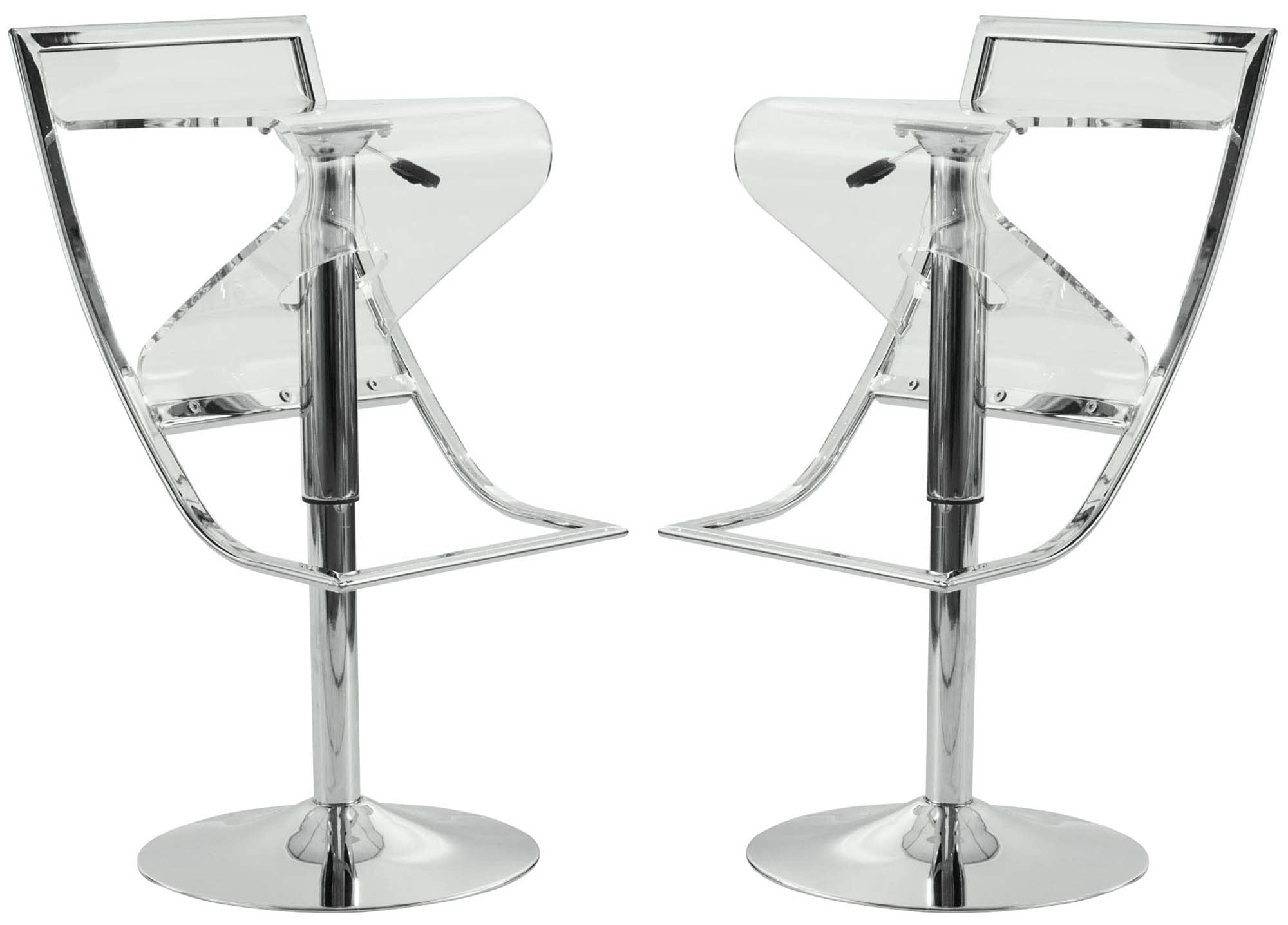 LeisureMod Napoli Transparent Acrylic Set of 2 Counter Stool NBC16CL2
