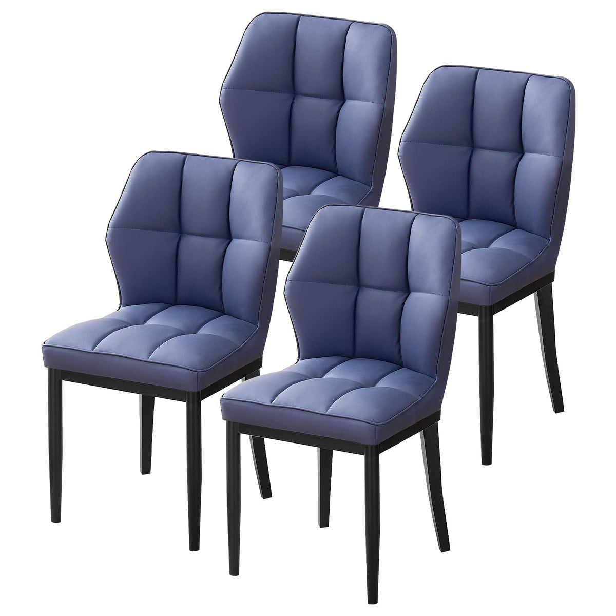 Bekrvio Dining Chairs Set Of 4 Mid Century Modern Kitchen Chairs Sillas De Comedor Upholstered Armless Dinner Leather Dining Roo