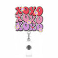 Valentine'S Day Badge Reel Xoxo Badge Clip Badge Holder For Teacher Nurse Holiday Retractable Badge Reel Cute Badge Reel Gifts