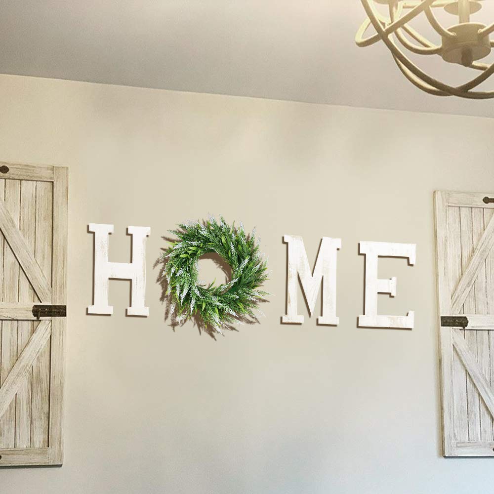 Losour Home Letters With Wreath-Farmhouse Decor For The Home Clearance Wood Letters-Decorative Home Sign For Living Room Decor,