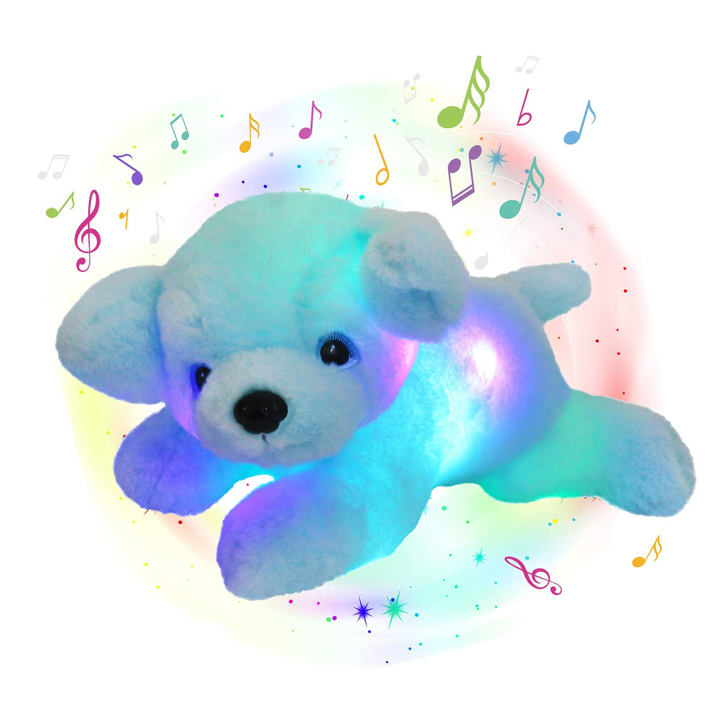 Glow Guards 15' Blue Musical Dog Plush Soft Stuffed Animal Puppy with LED Night Lights Christmas Children's Day Birthday Gifts 