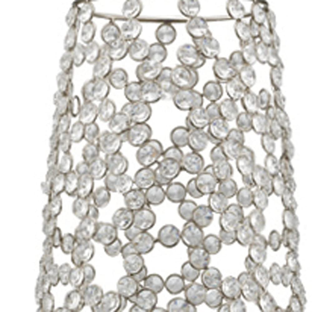 HomeRoots Silver/Clear 40' Bling Faux Crystal Abstract Twigs Barrel Floor Vase