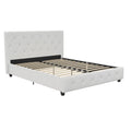 DHP Dakota Upholstered Platform Bed Frame, Full, White