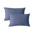 Jellymoni Pillowcases King Set Of 2 Cotton Button Pillow Covers 20  36In Blue Bed Pillow Cases 100% Washed Cotton Soft Breathabl