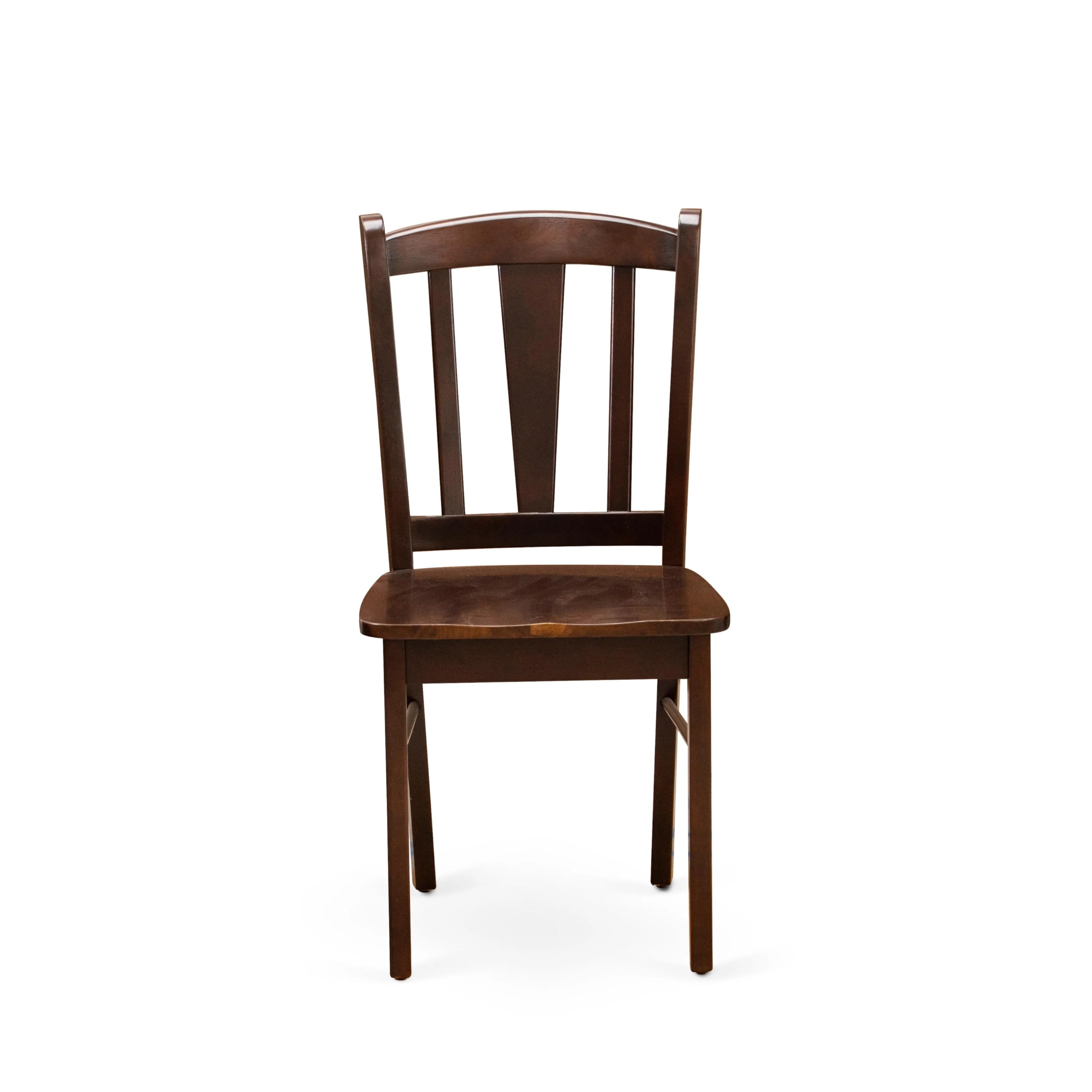 East West Furniture Dlc-Mah-W Dublin Dining Chairs - Slat Back Solid Wood Seat Chairs, Set Of 2, Mahogany