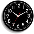 DAXSMY Wall Clock, Black Wall Clocks Battery Operated 10 Inch, Simpel Silent Non-Ticking Analog Clock Decorative for Kitchen, Ba