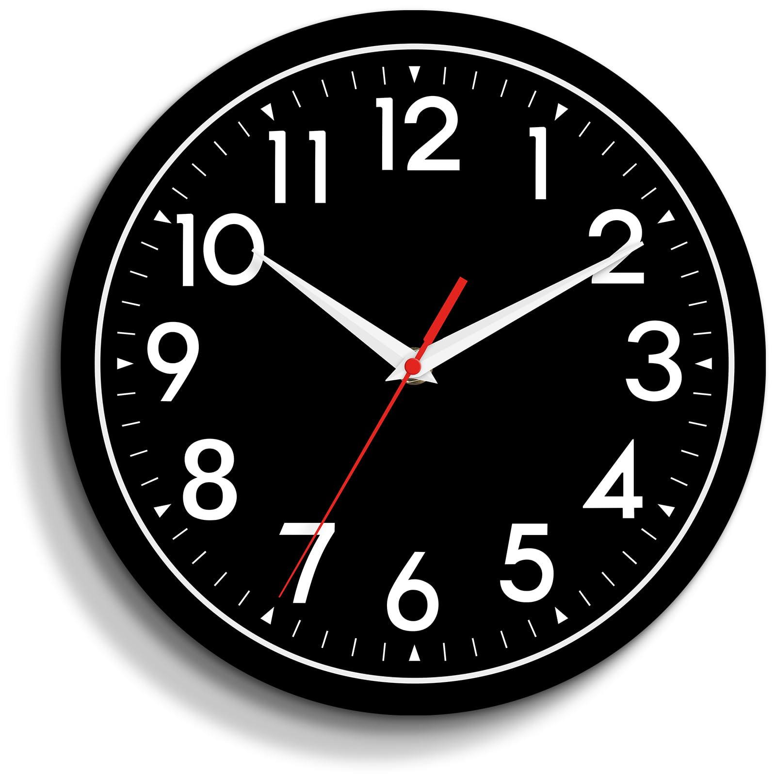 DAXSMY Wall Clock, Black Wall Clocks Battery Operated 10 Inch, Simpel Silent Non-Ticking Analog Clock Decorative for Kitchen, Ba
