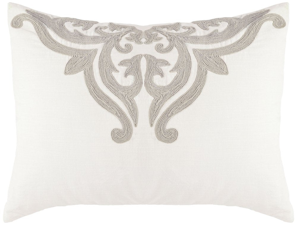 Universal Lighting and Decor Kosas Home Kent 20x26 Hand Stitched Embroidery Cotton Standard Sham in Ivory