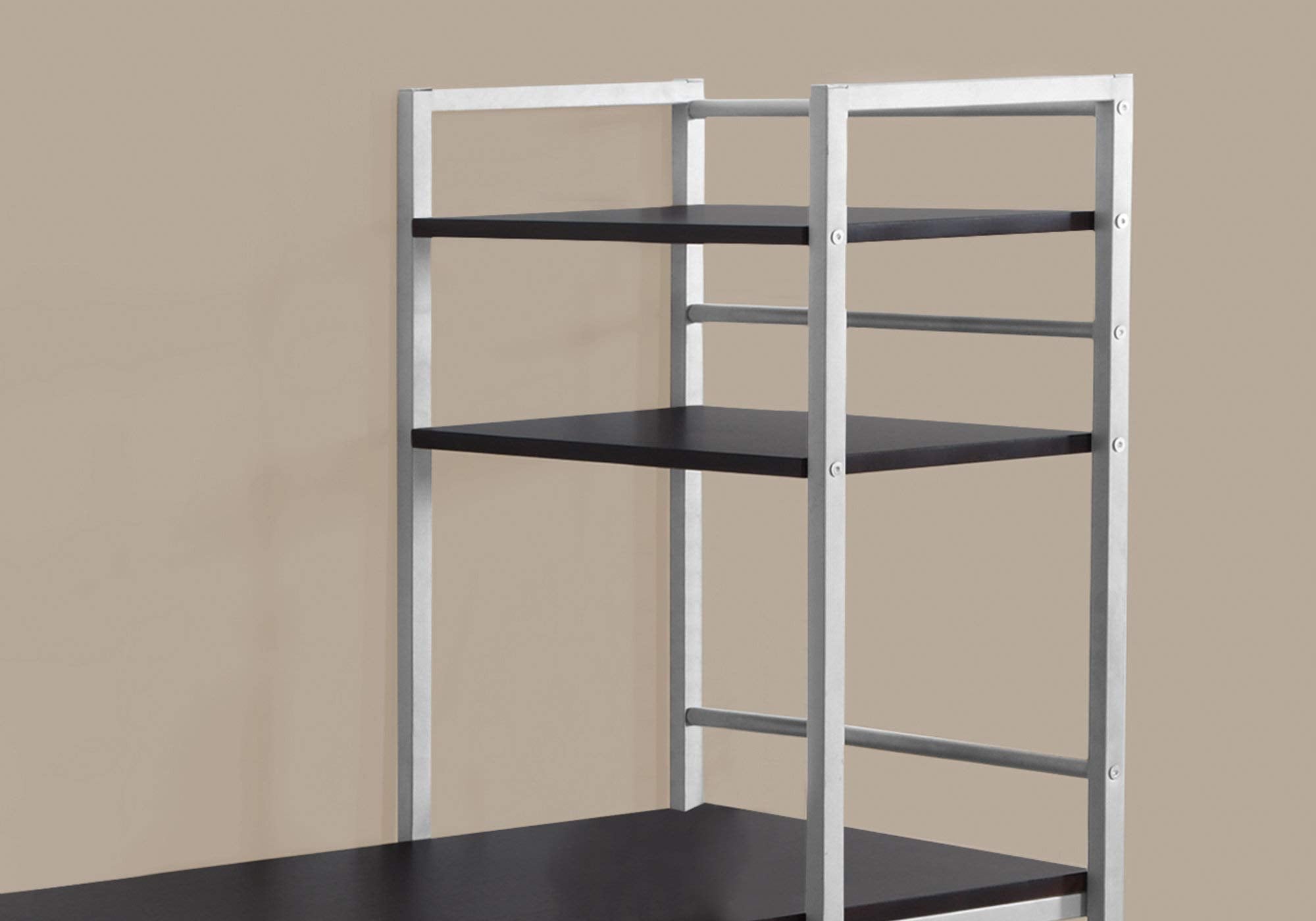 Monarch Specialties Study Workstation With 4 Bookshelves-Home & Office Computer Desk With 4 Tier, 48&quot;, Cappuccino