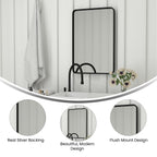 Flash Furniture Janinne Rectangle Wall Mirror - Matte Black Accent Mirror - 20" X 30" Vanity Mirror - For Bathroom, Vanity, Entryway, Dining Room, & Living Room