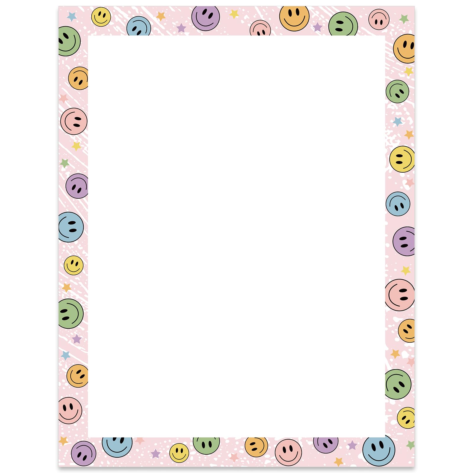 Whaline 80 Sheets Smile Star Stationery Paper Pastel Teacher Letterhead Letter Writing Paper Cute Computer Printer Paper For Bac