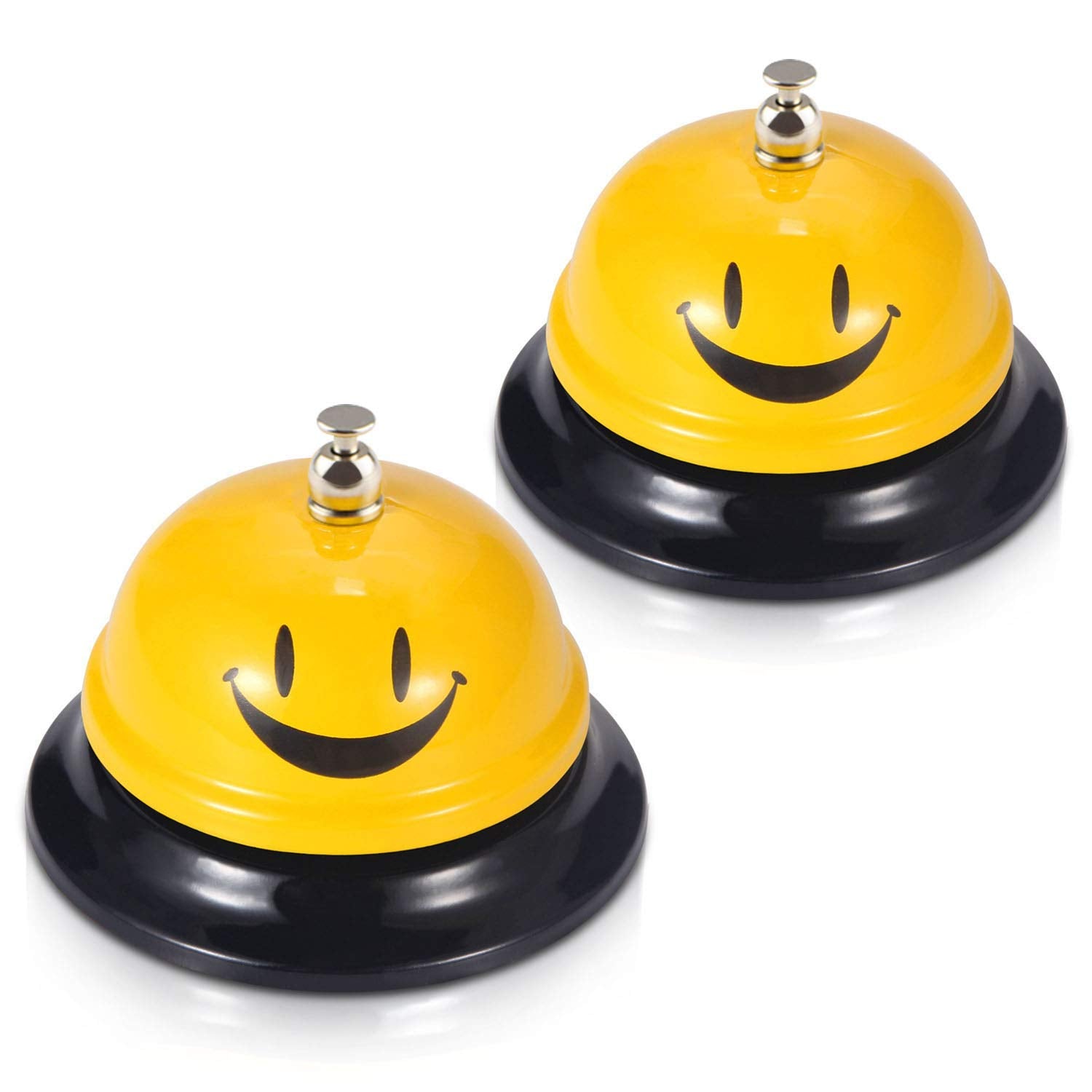 Emdmak Call Bell, Service Bell For The Porter Kitchen Restaurant Bar Classic Concierge Hotel (3.35 Inch Diameter) (2 Pack)(Yello