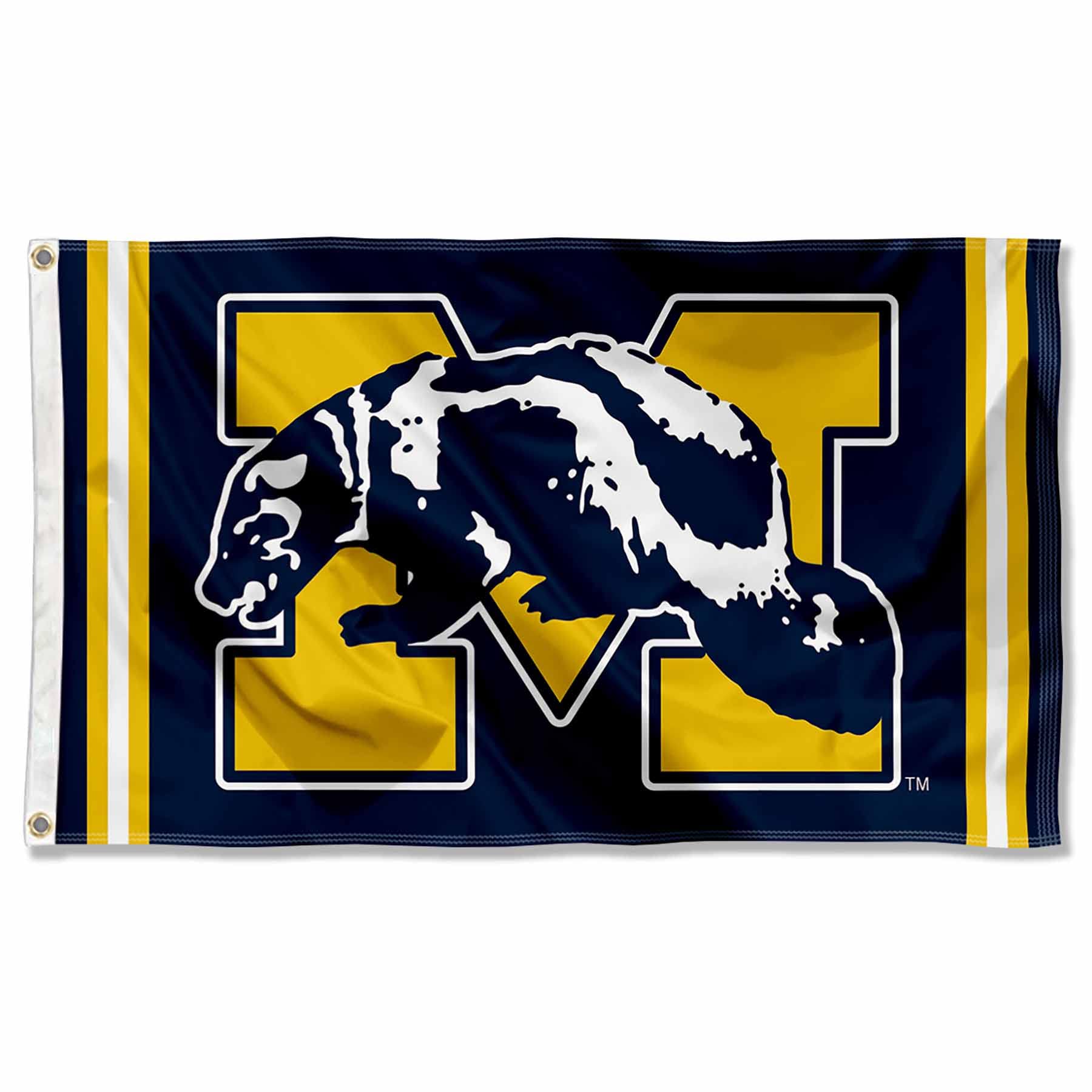 Michigan Team University Wolverines Vintage Retro Throwback 3X5 Banner Flag