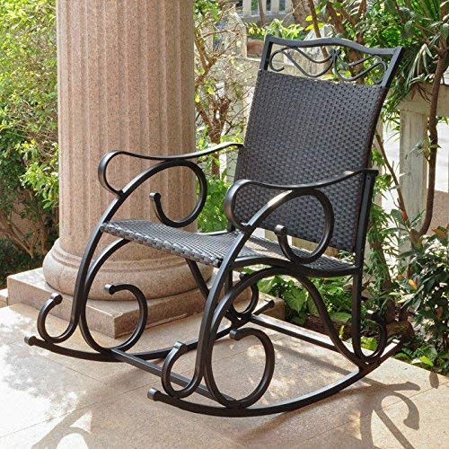 International Caravan Wicker Resin/Steel Porch Rocker