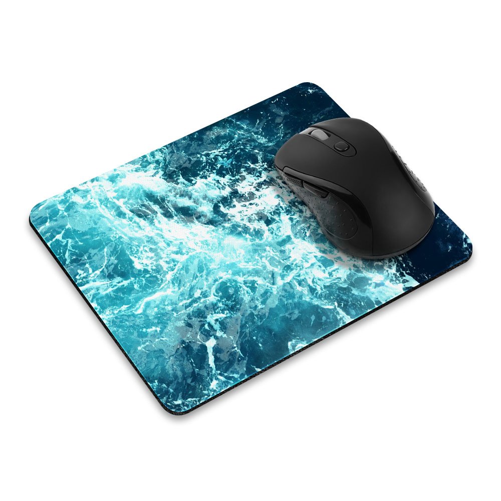 Fincibo Non-Slip Rectangle Mousepad, Blue Ocean Wave Mouse Pad For Home, Office And Gaming Desk