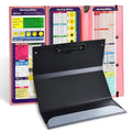 Vuzvuv Nursing Clipboard Foldable, Pink Nurse Pocket Clipboard 3 Layers With Nursing Medical Edition Cheat Sheets, Foldable Nurs