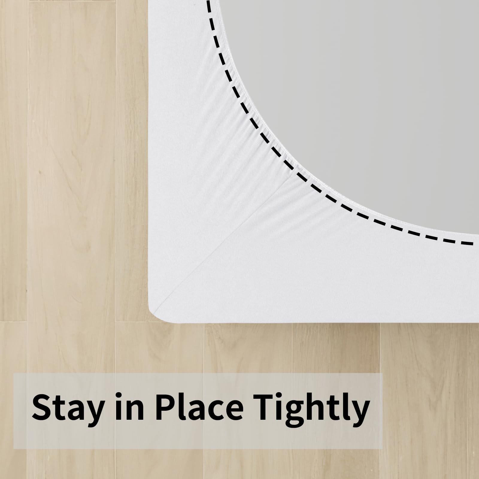 Easy-Going Box Spring Cover Queen Size, 4 Way Stretch Smooth And Elastic Wrap Around Band 4 Sides Bed Skirt, White