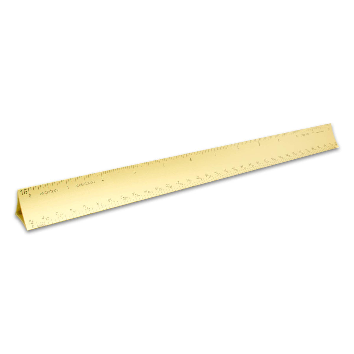 Alumicolor Aluminum Architect Hollow Scale For School, Office, Art And Drafting, 12In, Gold