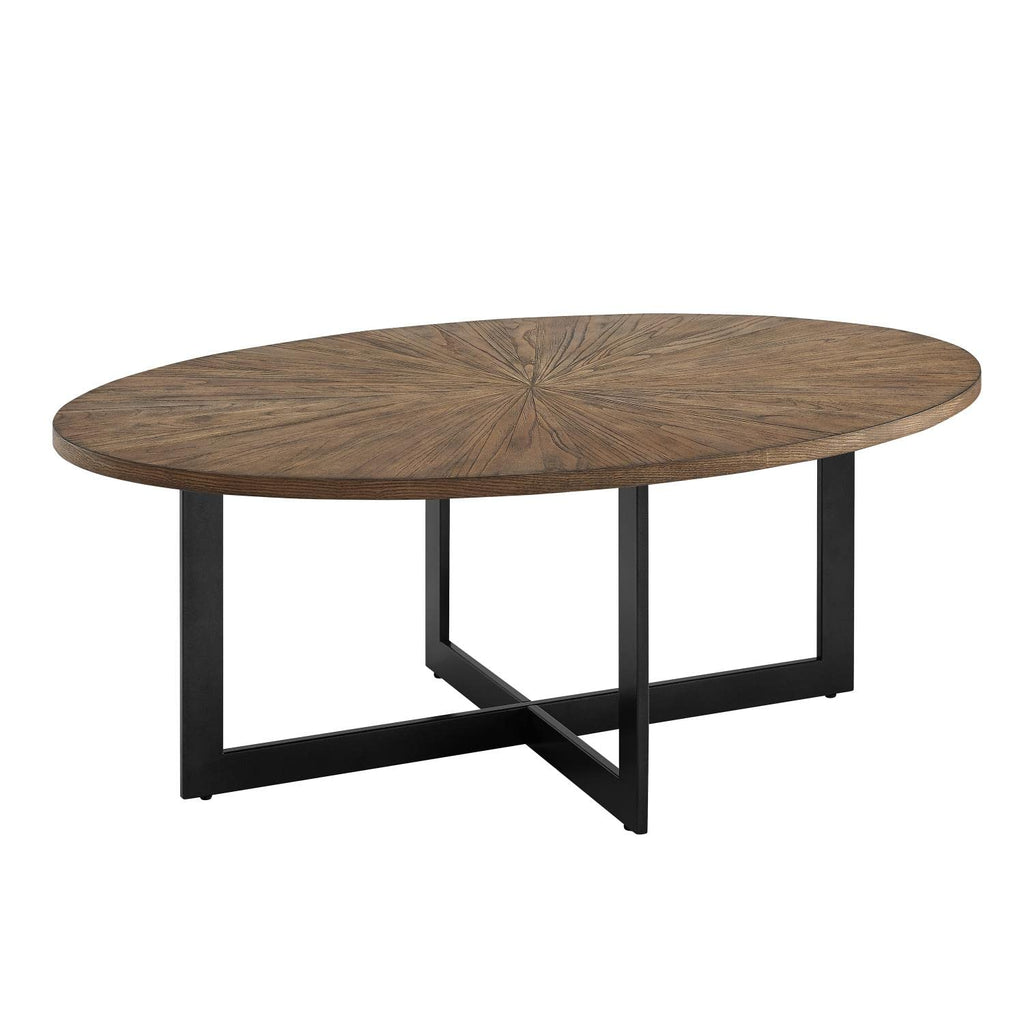 Steve Silver Furniture Colton 3-Piece Set, 48" W Cocktail Table w/Two 24" H End Tables, Living Room, Iron Base, 3mm Table Top, Occasional Set, 16" D x 30" W x 40" H, Black, Brown