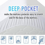 Matbeby Bedding Quilted Fitted Twin Mattress Pad Cooling Breathable Fluffy Soft Mattress Pad Stretches Up To 21 Inch Deep, Twin