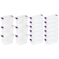 Sterilite 6 Pack of 27 Quart Container Totes and 12 Pack of 6 Quart Container Totes Stackable Plastic Storage Bins for Home Orga