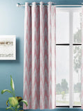 BIANCA Jacquard Blackout Eyelet Curtain 1pc 5 Feet (dromanio) | 300GSM | Window OrnamentalPink