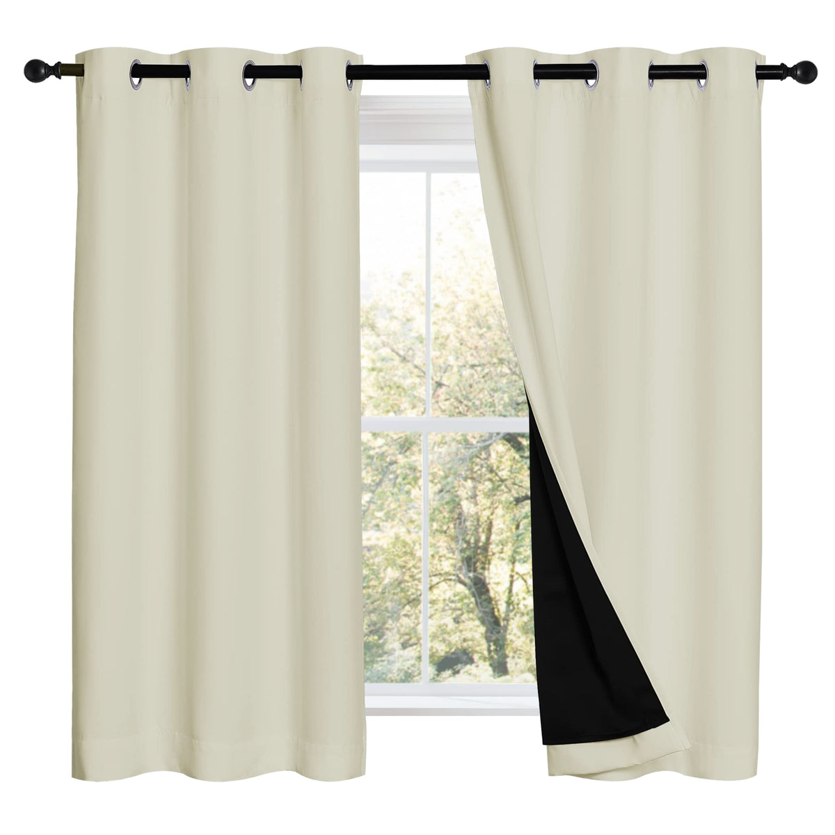Nicetown Warm Curtains For Winter, Bedroom Full Blackout Curtain Panels, Great Job For Blocking Light, Complete Blackout Draperi