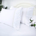 Eyelet Pillow Shams Lace Ruffled King Bright White Shabby Chic Set Of 2 Double Layered Ruffle Farmhouse Pillowcases Country Fren