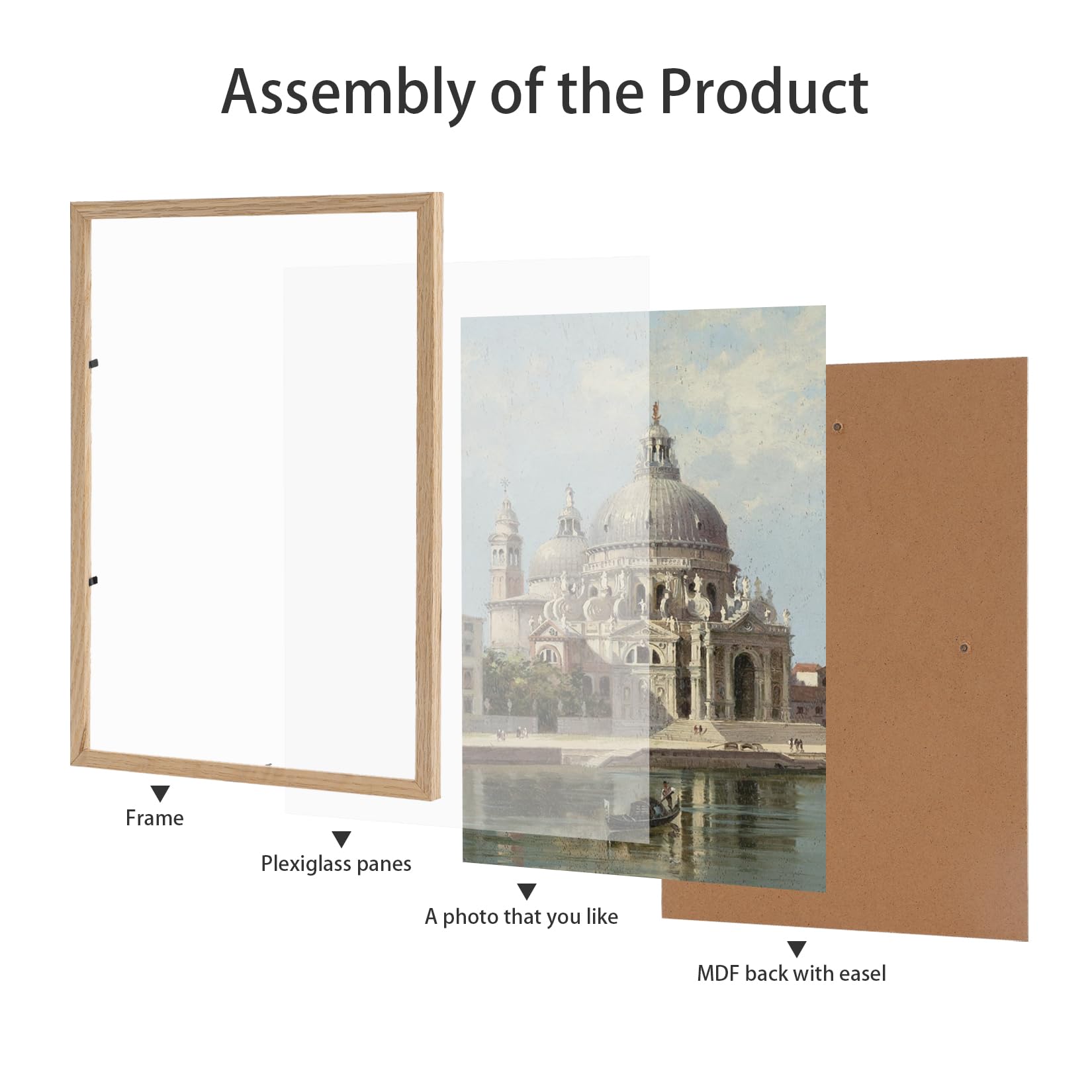 Lyyyxgyp 12X16 Oak Wood Picture Frame 2 Pack Wooden Photo Frame Natural Solid Wood Color Frame Gallery Poster Frame With Plexigl