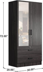 Woodpeckers Furniture And Mattress Mirrored Wardrobe with Drawers (Tobacco)